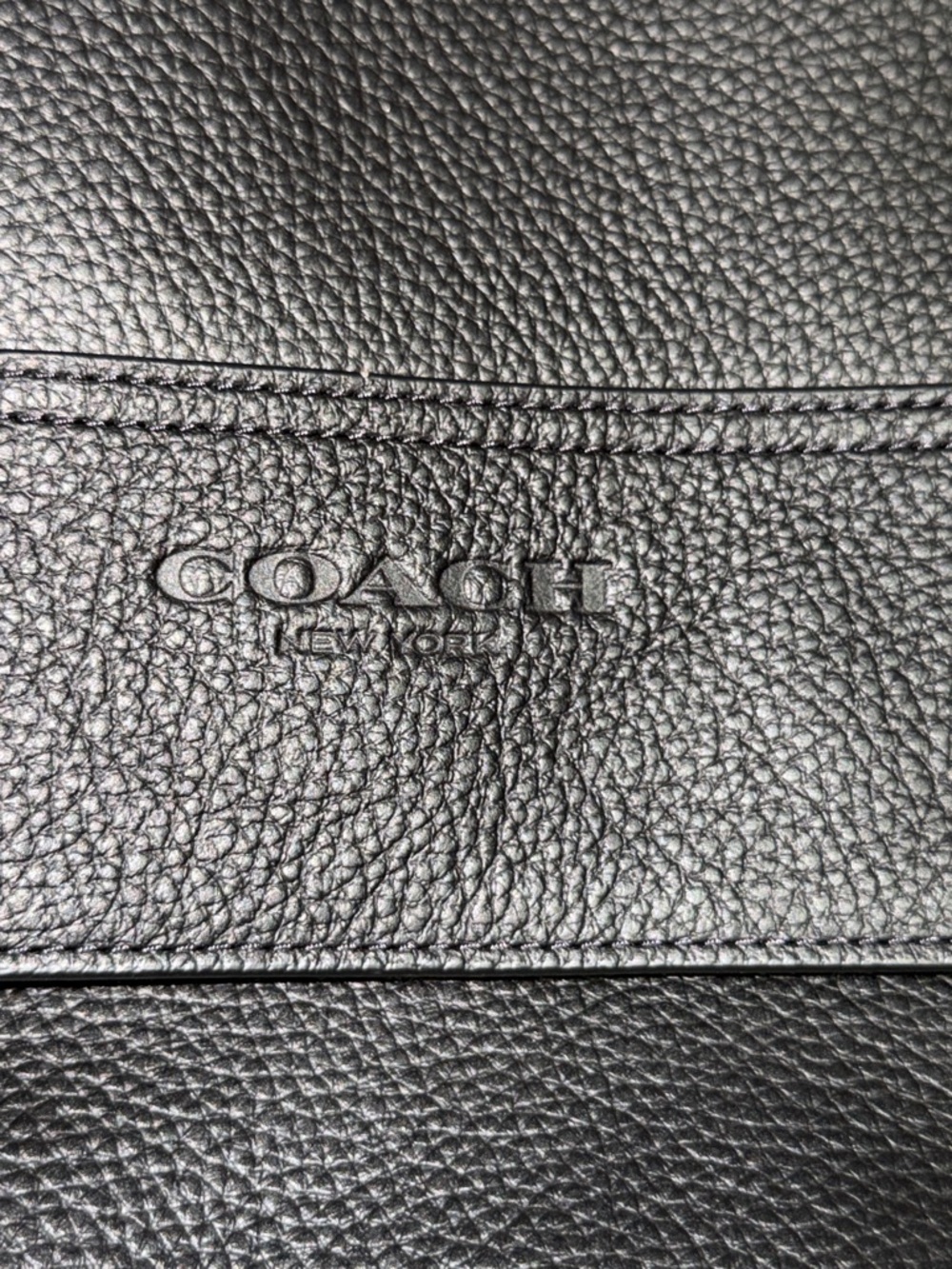 Coach New York Black Pebbled Leather Messenger Shoulder Bag #J2323-4007 - Picture 4 of 9
